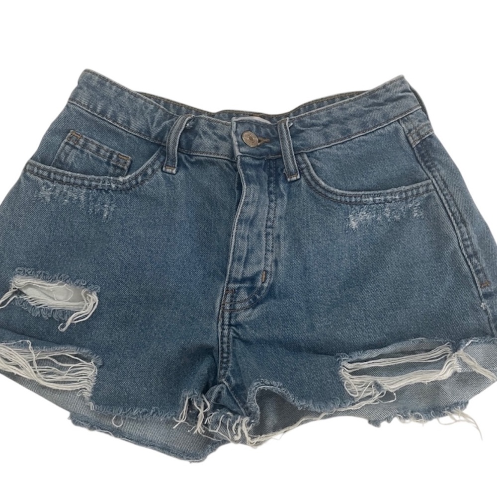 Forever 21 Premium Denim Jean shorts in Light Blue